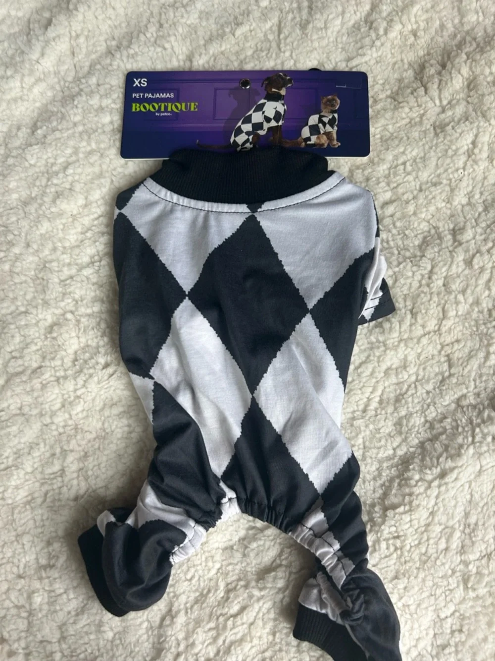 Bootique Harlequin Print Checkered Dog Pajamas XS